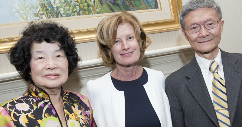 Vivian (Mei-Sheng) Chou, Provost Robin Morgan, and Tsu-Wei Chou
