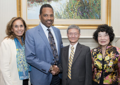 Maria Thompson, College of Engineering Dean Levi Thompson, Tsu-Wei Chou and Vivian (Mei-Sheng) Chou are pictured.