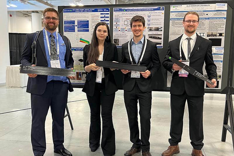 SAMPE Students Several students from UD’s Center for Composite Materials were recognized with awards at the Society for Advancement of Material and Process Engineering (SAMPE) conference, which took place in Seattle, Washington, from April 17–20, 2023.