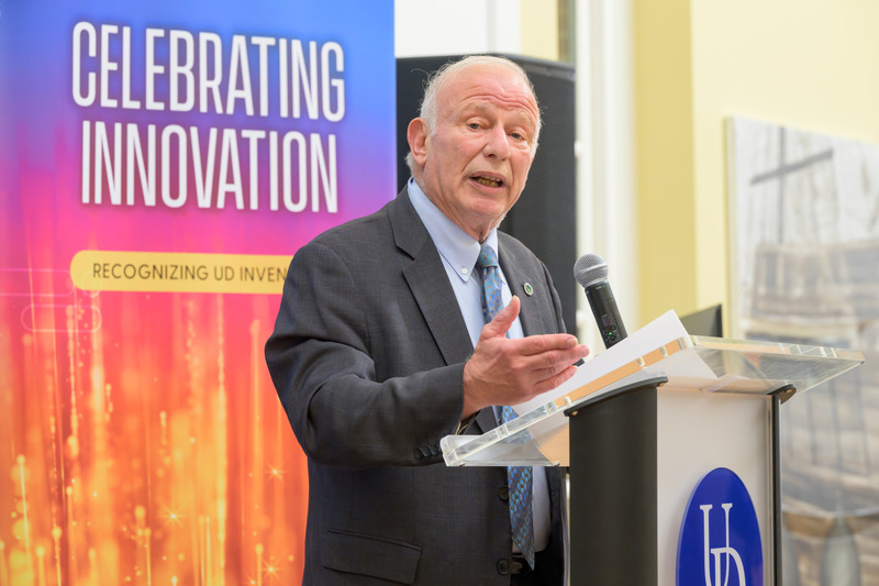 Kenneth Blank, fellow and board member of the National Academy of Inventors, delivered the keynote address at UD’s Inventor’s Recognition event.