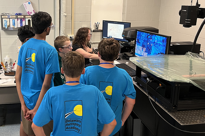 Students from Delaware Space Academy participate in a summer camp.