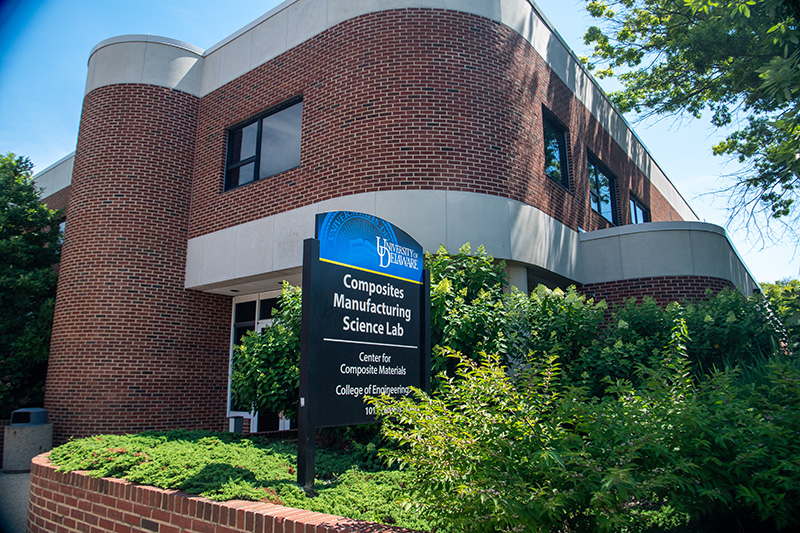 Exterior of the Center for Composite Materials building on Academy Street