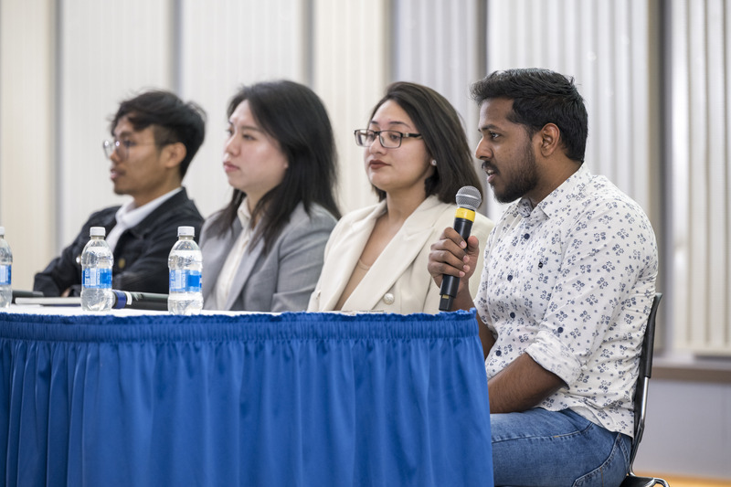 New graduate students get advice from their peers and from University staff during spring semester’s New Graduate Student Orientation, held at Trabant University Center.