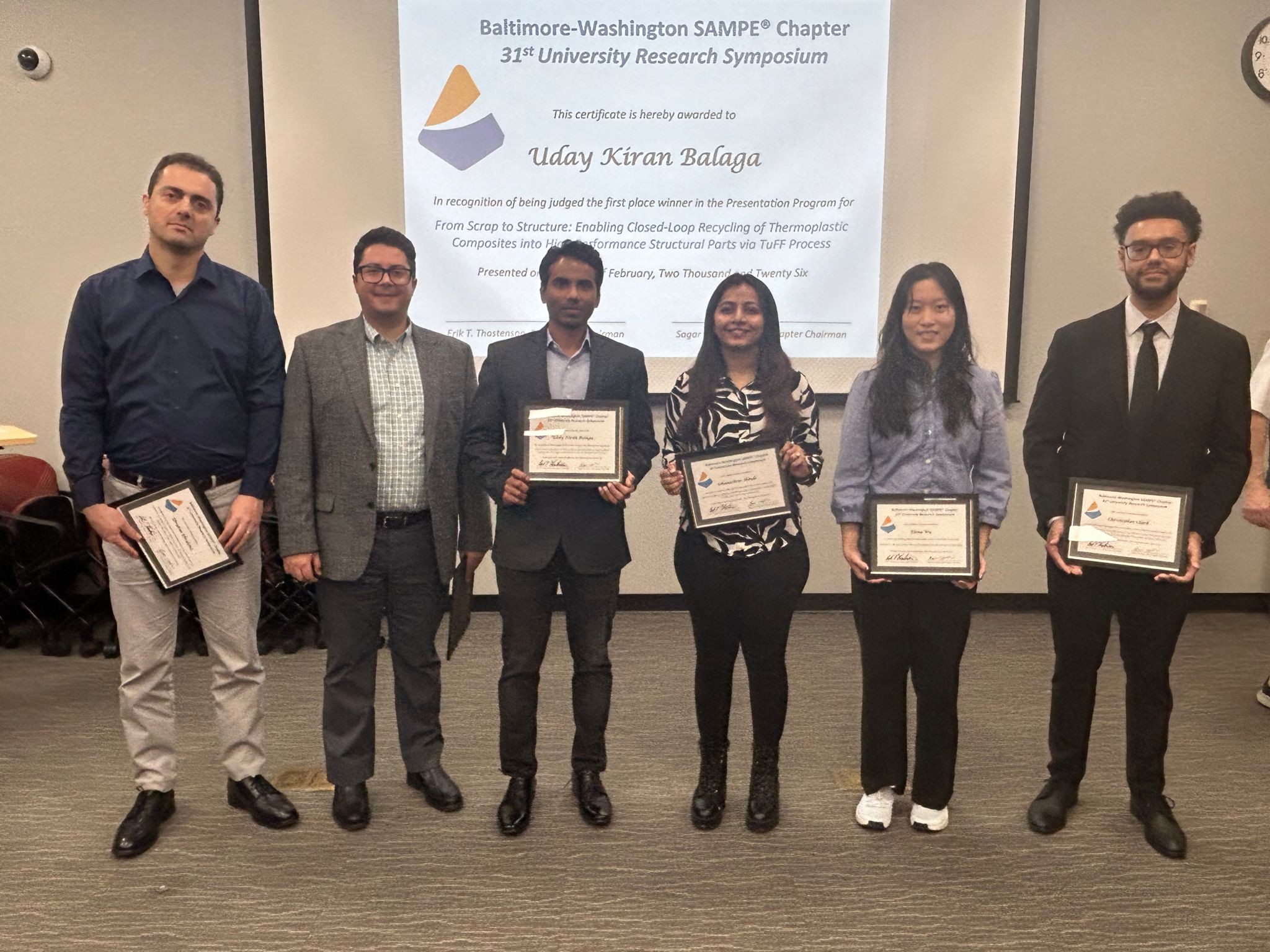 SAMPE Student Award winners